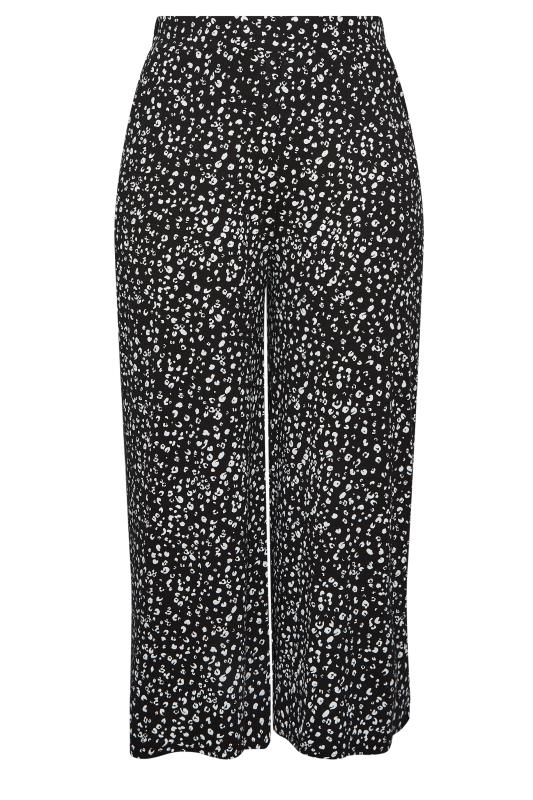 YOURS Curve Plus Size Black Leopard Print Midaxi Culottes | Yours Clothing 5