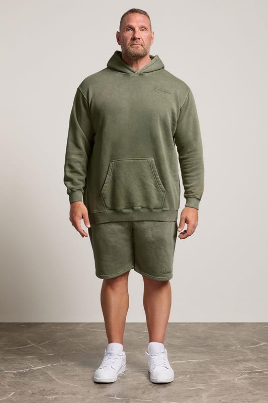 BadRhino Big & Tall Green Sun Bleached Hoodie & Short Set  2
