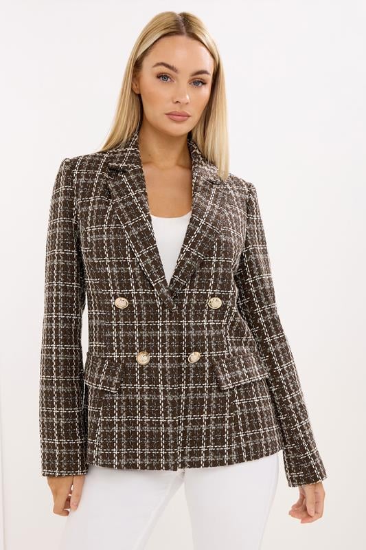  STAR chocoladebruine geruite blazers