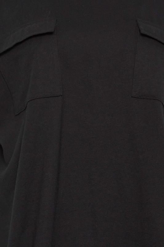 LTS Tall Black Pocket Detail Cotton T-Shirt | Long Tall Sally 5