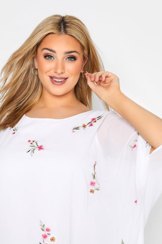 YOURS LONDON Curve White Embroidered Floral Cape Top_D.jpg