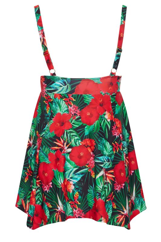 YOURS Plus Size Green Tropical Floral Print Swim Dress | Yours Clothing 8