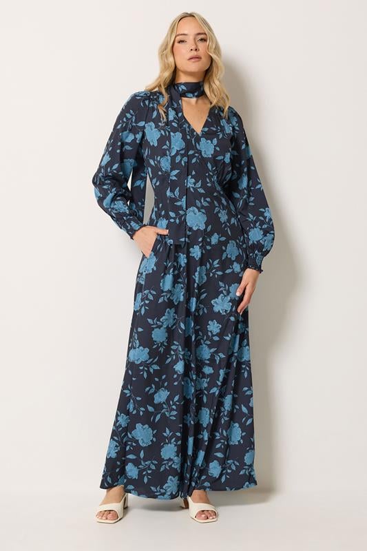  LTS Tall Robe longue bleu marine à fleurs