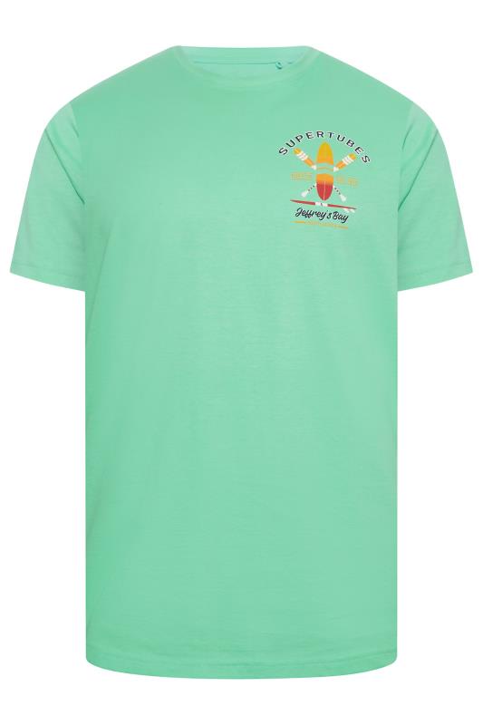 BadRhino Big & Tall Turquoise Green 'Supertubes' Slogan T-Shirt 4