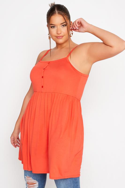 LIMITED COLLECTION Curve Orange Button Detail Cami Top 4