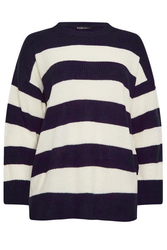 YOURS Plus Size Navy Stripe Jumper | Yours Clothing 6