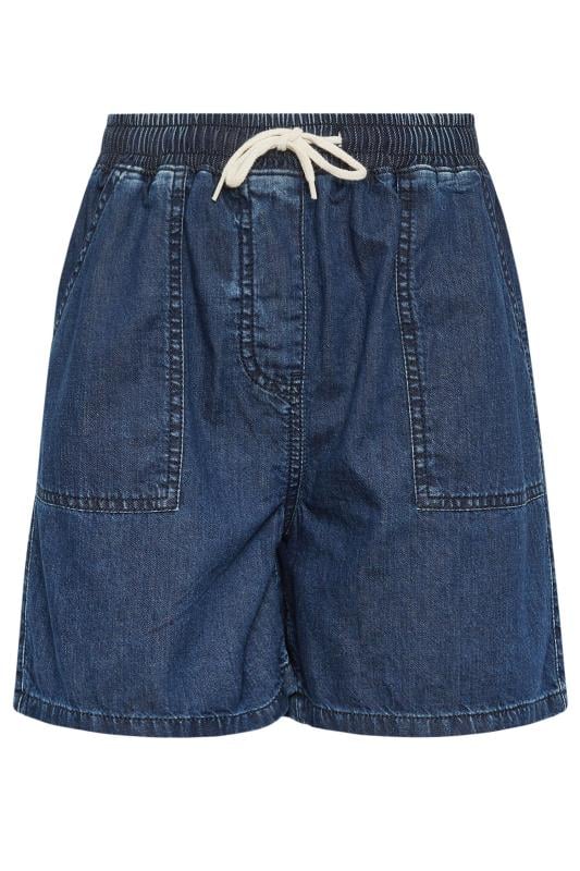 LTS Tall Dark Blue Tie Waist Denim Shorts | Long Tall Sally 5