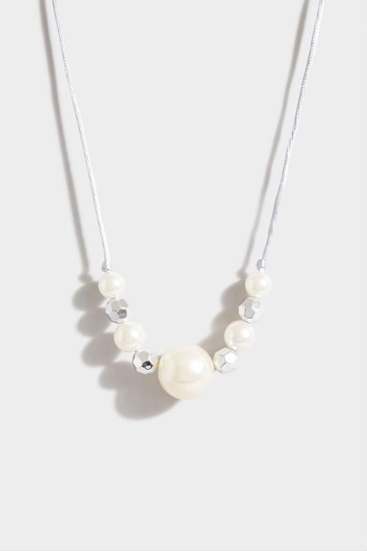 Tall  Yours Silver Tone Pearl Necklace