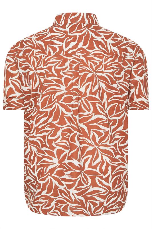 BadRhino Big & Tall Clay Orange Leaf Print Shirt | BadRhino 8