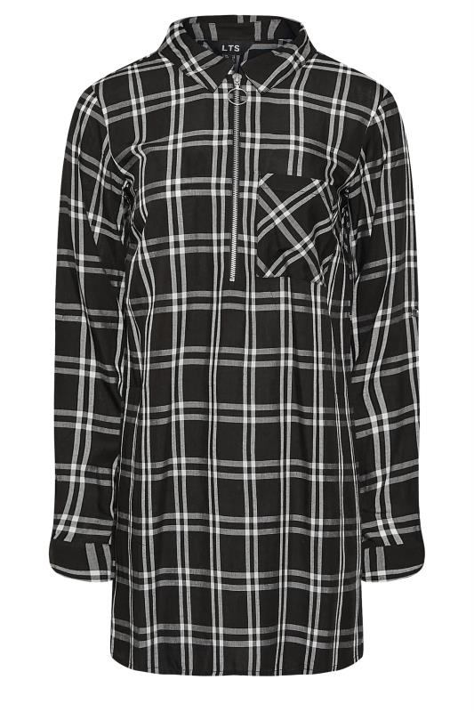 LTS Tall Long Sleeve Black & White Check Shirt 6