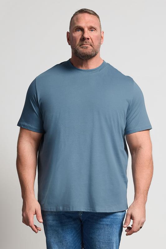 JACK & JONES Big & Tall Blue Mirage Basic T-Shirt