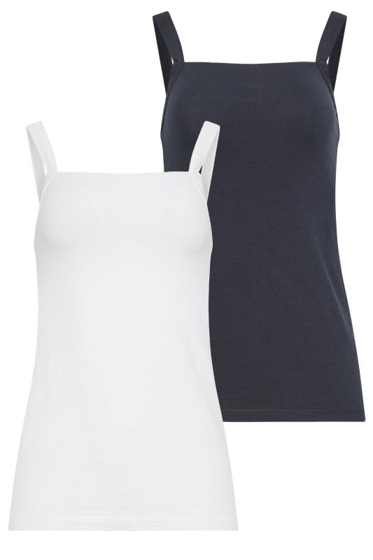 LTS 2 PACK Tall Women's Navy Blue & White Square Neck Cami Vest Tops | Long Tall Sally 7