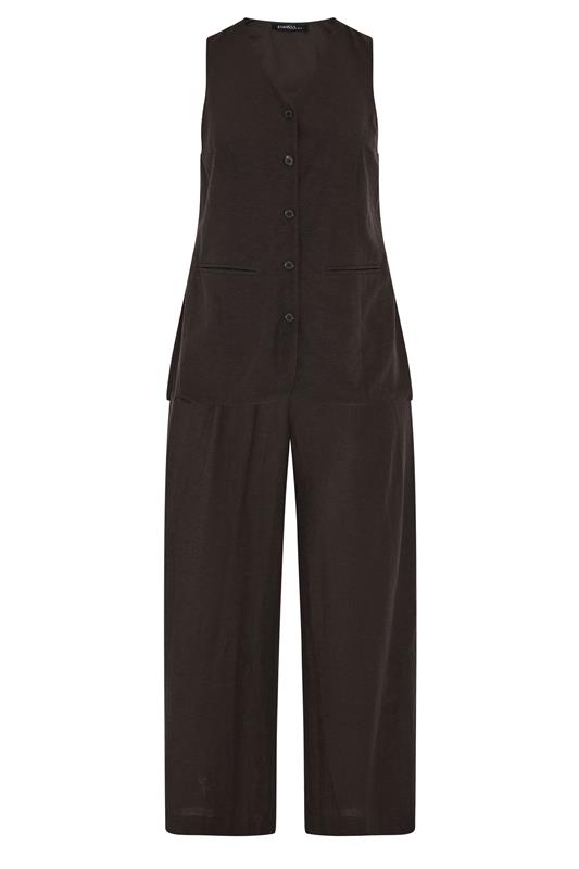 EVANS Plus Size Chocolate Brown Linen Set | Evans 9