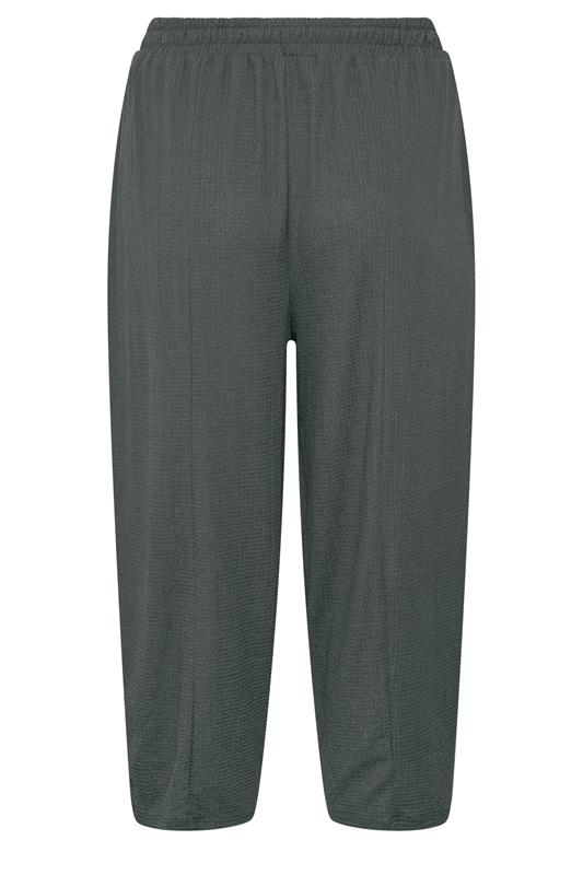 YOURS Plus Size Grey Crinkle Barrel Trousers | Yours Clothing 2