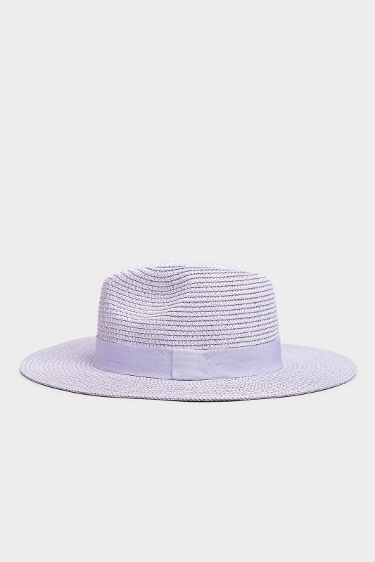 Lilac Purple Straw Fedora Hat 3