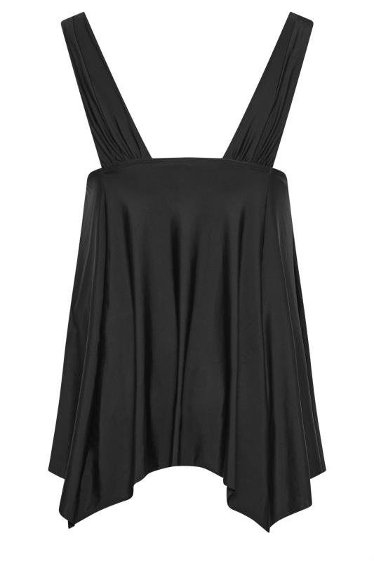 YOURS Plus Size Black Knotted Strap Hanky Hem Swim Dress | Yours Clothing 7