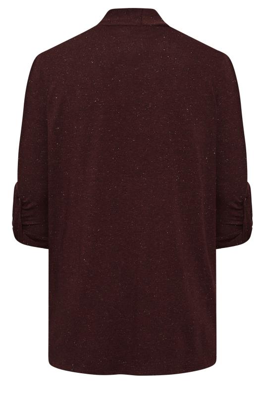 YOURS LUXURY Plus Size Burgundy Red Metallic Cardigan | Yours Clothing 8