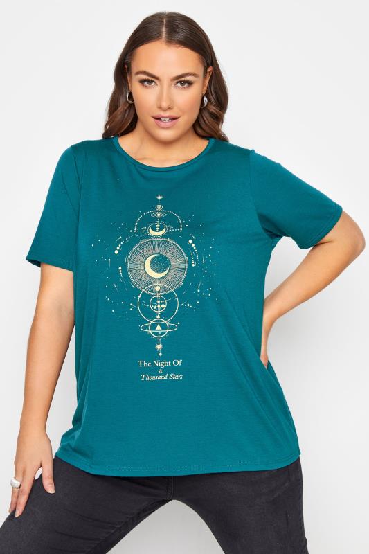 LIMITED COLLECTION Teal Galaxy Slogan T-Shirt_A.jpg