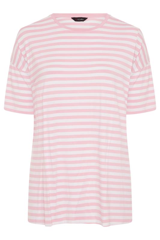 Curve Pink Stripe Oversized T-Shirt 5
