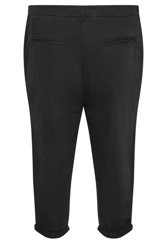 YOURS Plus Size Black Cropped Chino Trousers | Yours Clothing 6