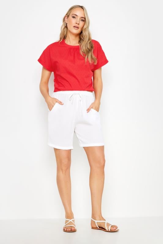 LTS Tall Women's White Textured Shorts | Long Tall Sally 4