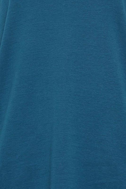 LTS Women's Tall Teal Blue Crew Neck Long Sleeve Cotton T-Shirt | Long Tall Sally 7
