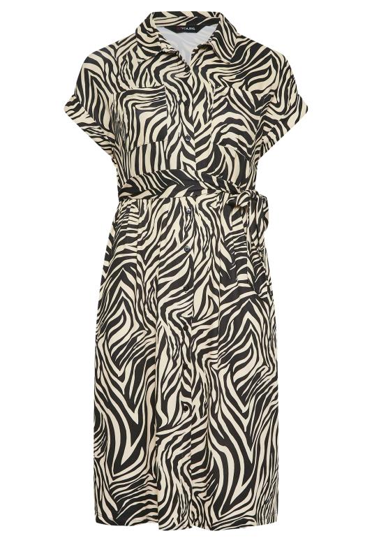 YOURS Curve Black & White Zebra Print Spilt Hem Midaxi Shirt Dress | Yours Clothing  6