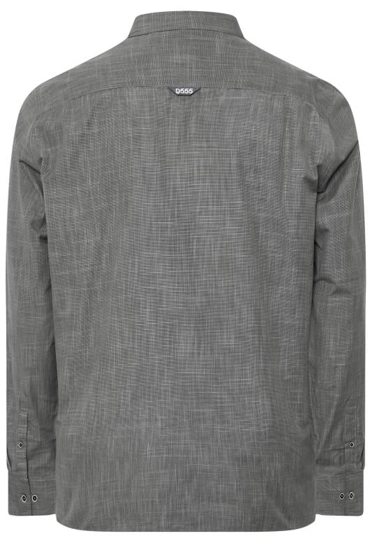 D555 Big & Tall Charcoal Grey Long Sleeve Shirt | BadRhino 4