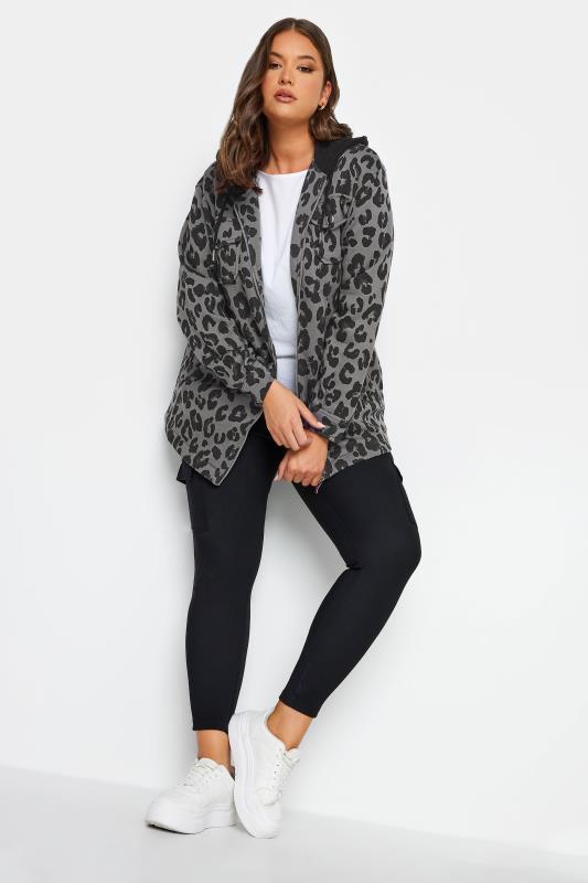 YOURS Plus Size Leopard Print Hooded Shacket | Yours Clothing 2