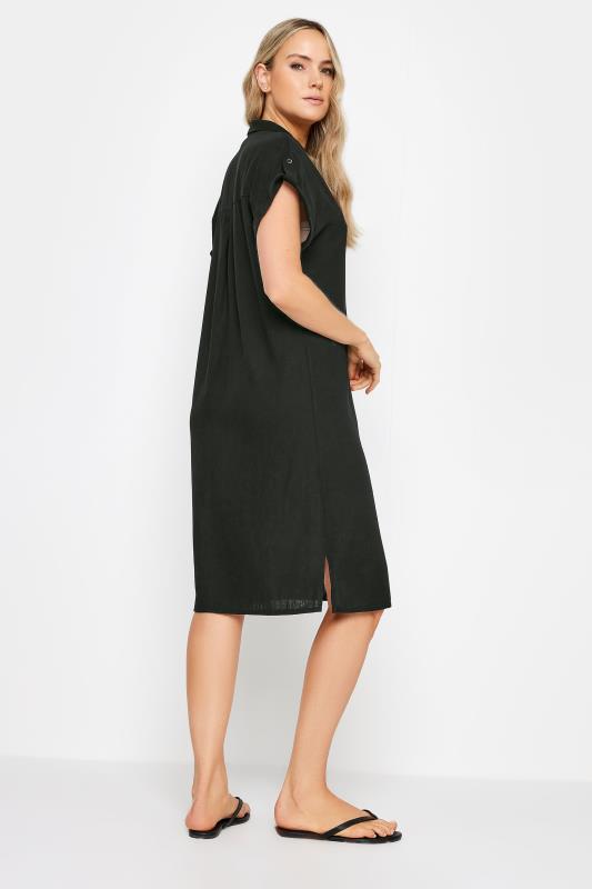 LTS Tall Womens Black Linen Button Through Shirt Dress | Long Tall Sally 3