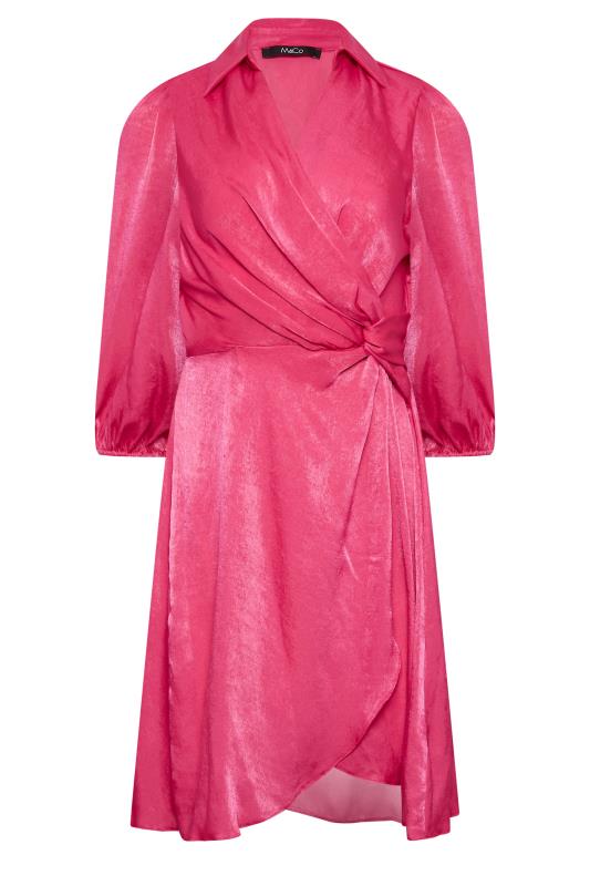 M&Co Pink Satin Wrap Dress | M&Co 7