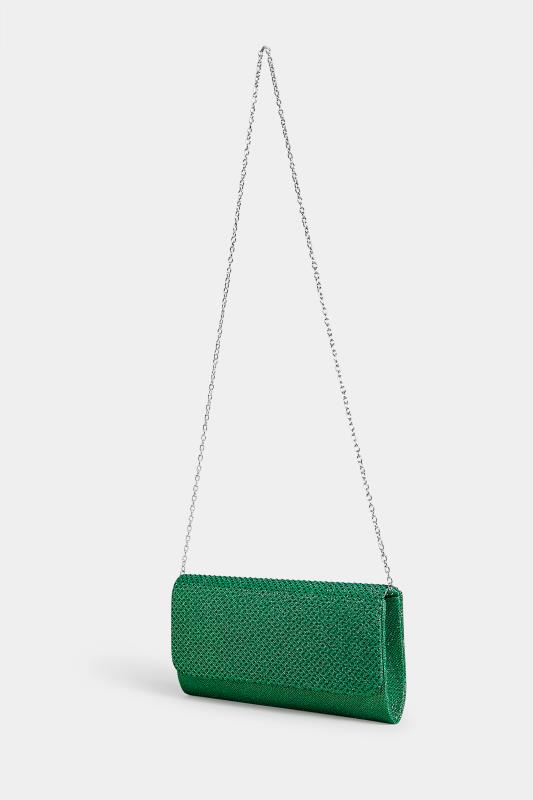 Green Diamante Clutch Bag | Yours Clothing 2