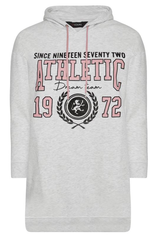 Plus Size Grey Marl Varsity Slogan Soft Touch Hoodie | Yours Clothing 6