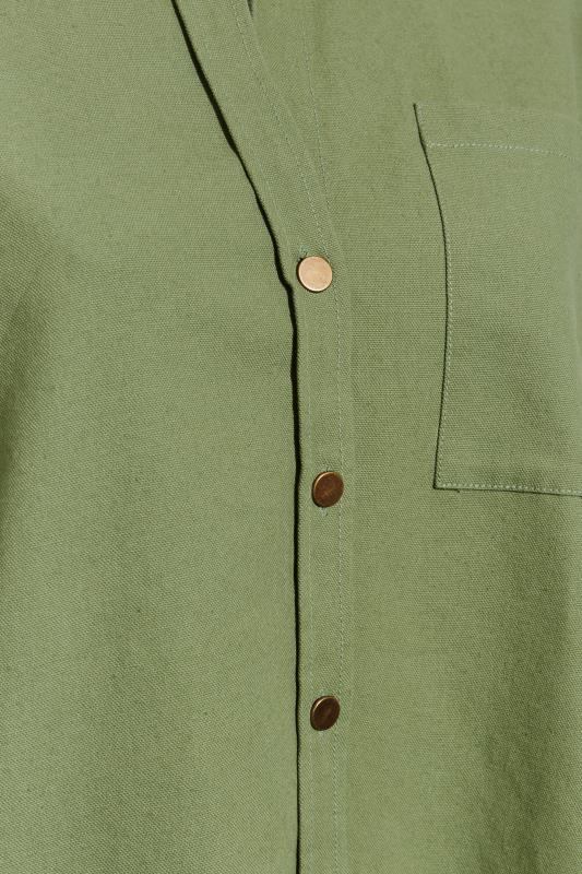 LIMITED COLLECTION Curve Khaki Green Oversized  Shacket 5