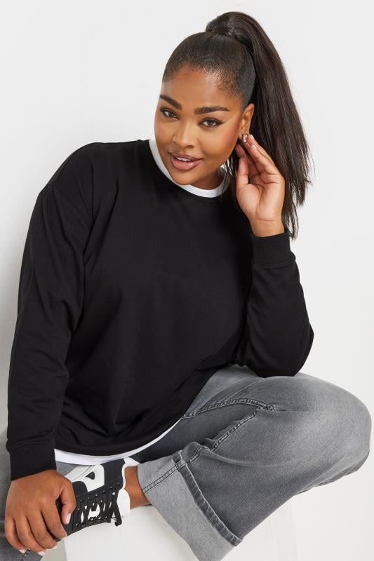  Grande Taille YOURS Curve Black 2-In-1 Jumper