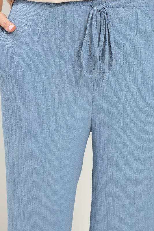 YOURS Plus Size Light Blue Crinkle Culottes | Yours Clothing 4