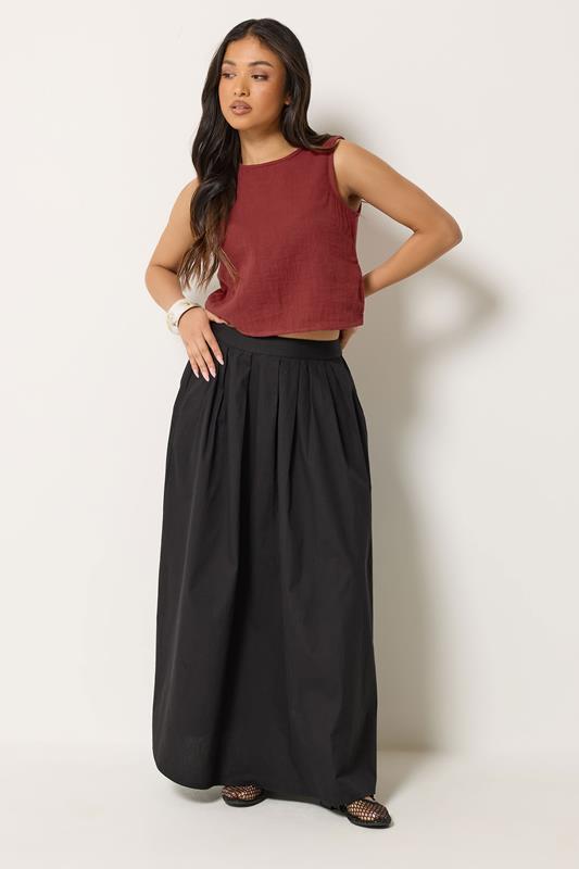 PixieGirl Petite Women's Brick Red Cotton Cheesecloth Top | PixieGirl 1