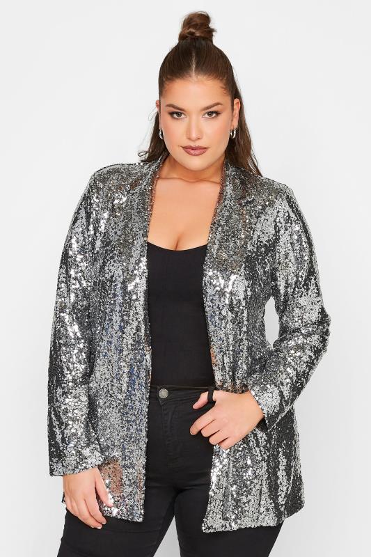 Buy Blue Sequin Jacket Blazer at Strictly Influential