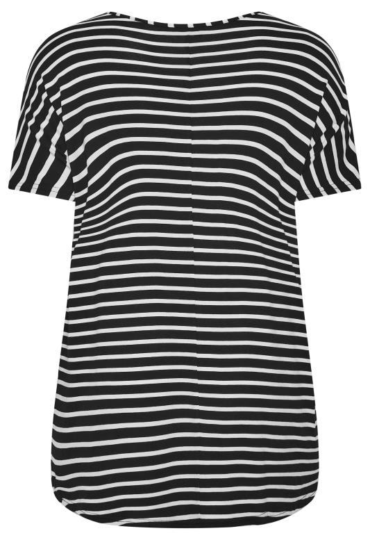 YOURS Plus Size Black & White Stripe Top | Yours Clothing 7