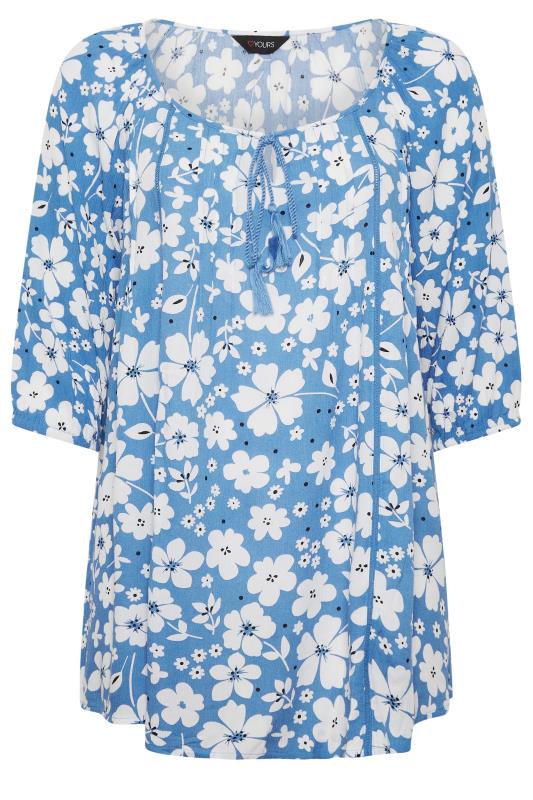 YOURS Plus Size Blue Floral Gypsy Top | Yours Clothing 6