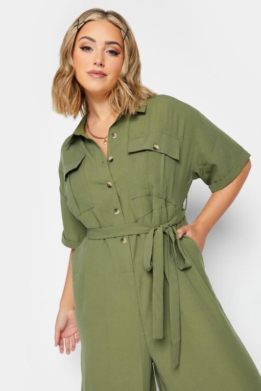 LIMITED COLLECTION Plus Size Khaki Green Jumpsuit | Yours Clothing 4