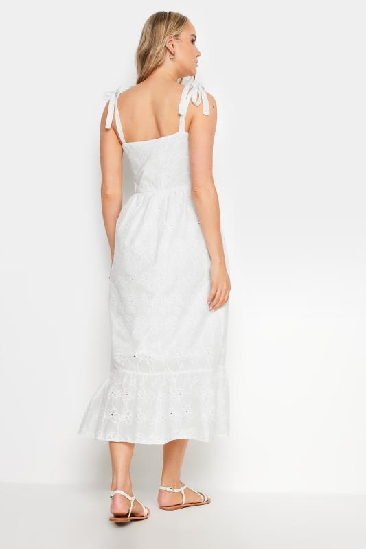 LTS Tall White Floral Broderie Anglaise Midaxi Sundress | Long Tall Sally 3