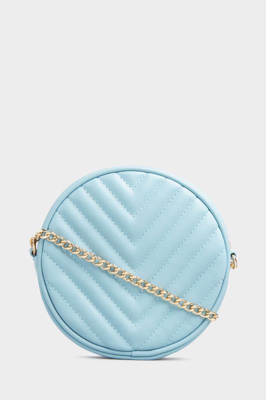  Blue Quilted Circle Chain Bag