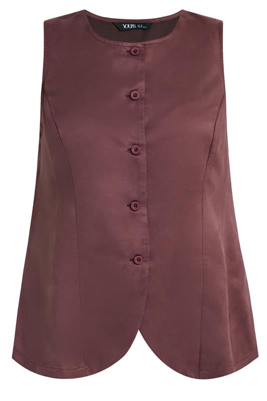 YOURS Curve Burgundy Red Suedette Waistcoat | Yours Clothing 5