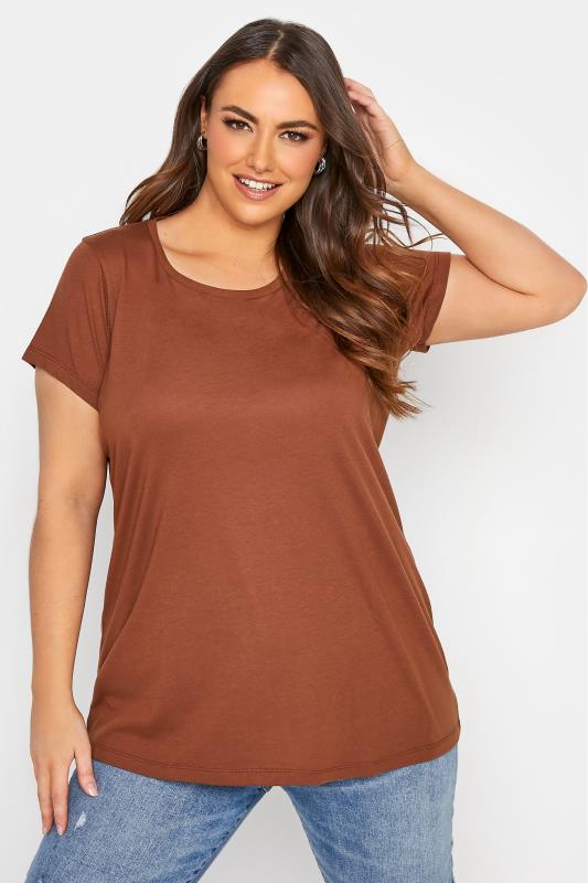 Curve Brown Short Sleeve T-Shirt_A.jpg
