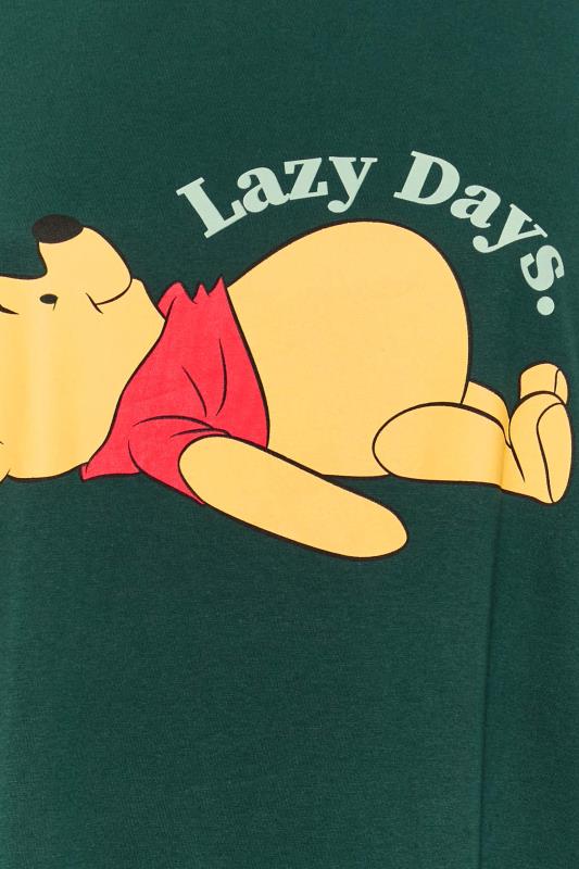 DISNEY Plus Size Green Winnie The Pooh 'Lazy Days' Sleep Tee Nightdress | Yours Clothing 5