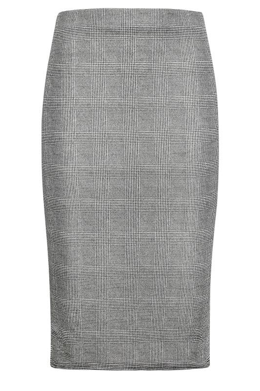 Tall  LTS Tall Grey Check Stretch Midi Skirt