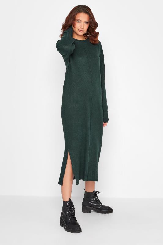 LTS Tall Green Knitted Midi Dress 1