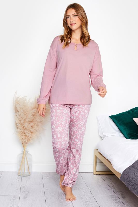 LTS Tall Women's Pink Keyhole Pyjama Top | Long Tall Sally 2