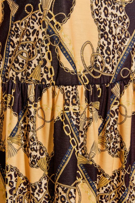 Curve Yellow Leopard Print Patterned Tunic Dress 5